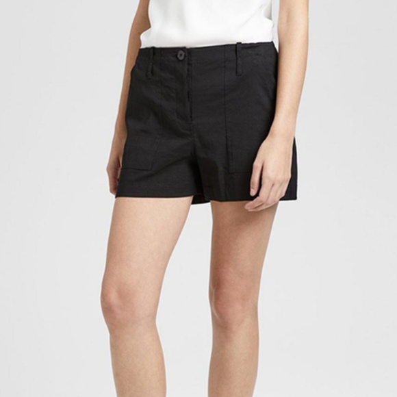 NWT THEORY Linen Blend Cargo Shorts Pants SIZE 4